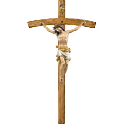 Cristo Pisa con espinas en cruz arqueada